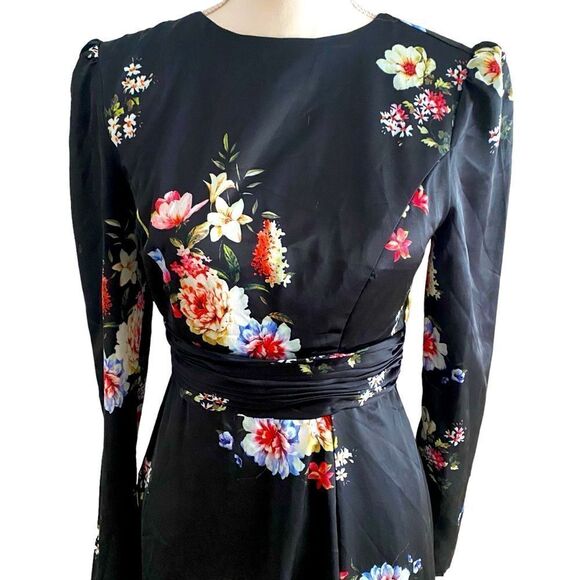 leena for Mac Duggal Faux Wrap Floral Gown Dress Size 2 - Picture 9 of 11